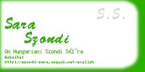 sara szondi business card